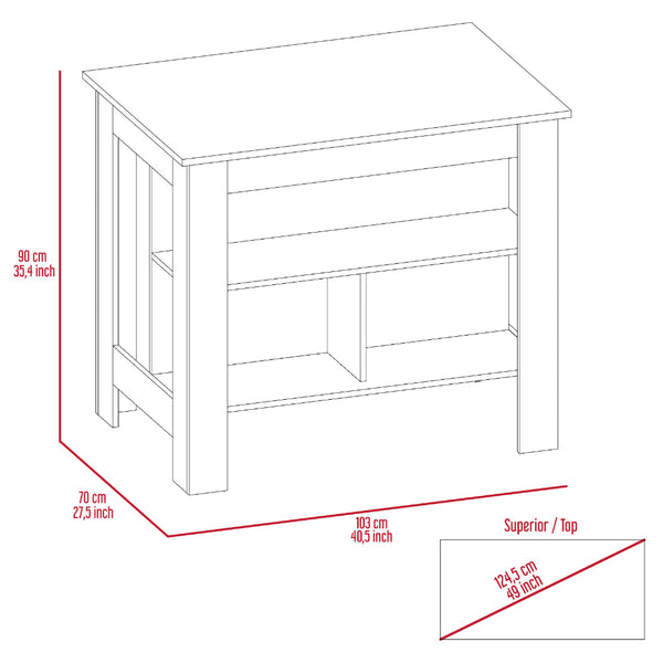 English Elm Newton Antibacterial 2-Piece Kitchen Set with Island & Pantry, 8 Shelves, Drawer, White/Gray Durable Prep Surface B062S00193