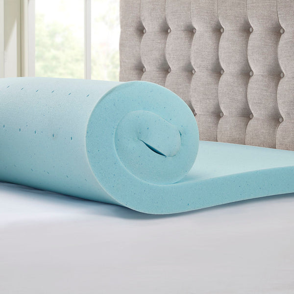 English Elm Hypoallergenic 3" Gel Memory Foam Topper with Breathable Hole-Punch Cooling Cover for Pressure Relief White 20.67 L x 14.57 W x 14.57 H B03595140