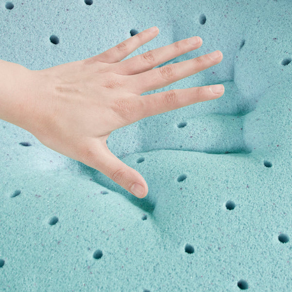 English Elm Hypoallergenic 3" Gel Memory Foam Topper with Breathable Hole-Punch Cooling Cover for Pressure Relief White 20.67 L x 14.57 W x 14.57 H B03595140