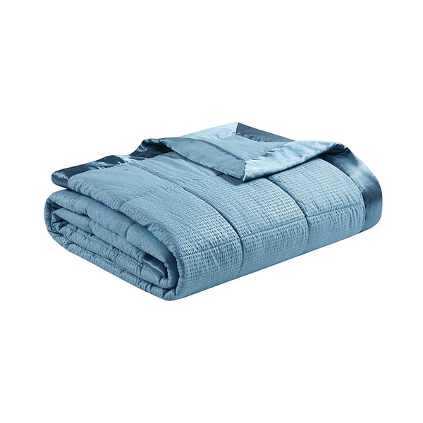 English Elm Oversized Down Alternative Blanket Slate Blue Full/Queen with Satin Trim, Moisture-Wicking, Hypoallergenic, OEKO-TEX Certified B03598524