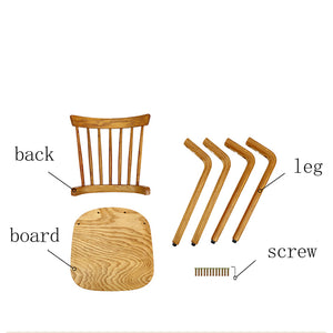 English Elm Dining Solid Wood Slat Back Windsor Chair Set of 2 — Farmhouse Spindle Back Rubberwood Seats, Walnut Finish Elegance W760102713