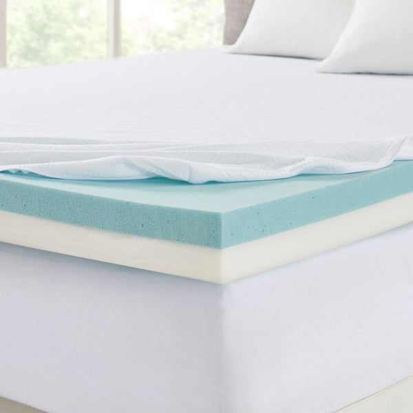 English Elm 4" Memory Foam Mattress Topper with 2" Temp-Responsive Foam & Support Layer, Removable Scotchgard Cover B03595127