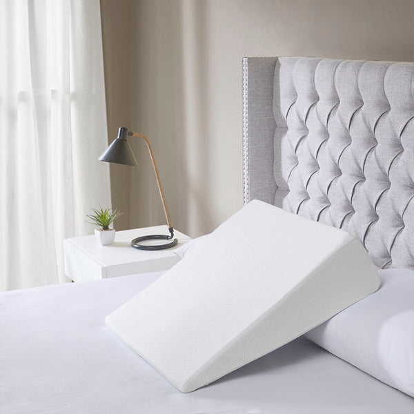 English Elm Wedge Memory Foam Bed Pillow 7" Gusset - OEKO-TEX, Washable Zip Cover, Pressure Relief Support B03595154