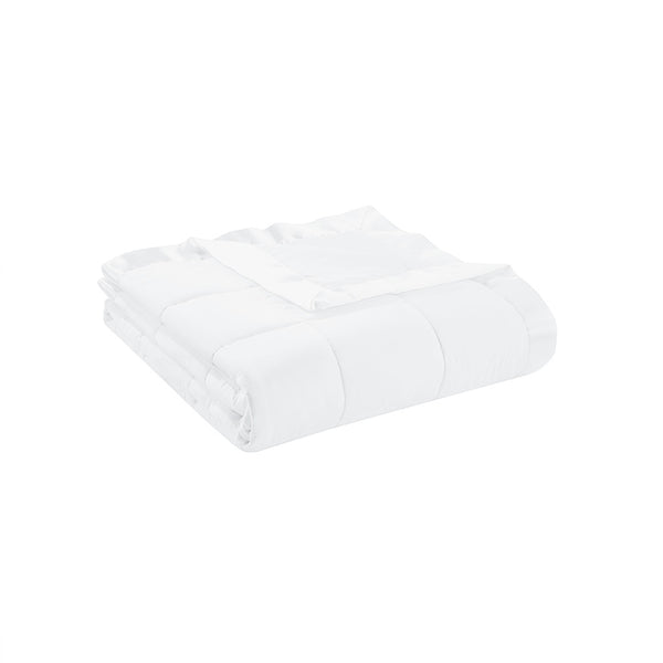 English Elm Lightweight Down Alternative Blanket with Satin Trim – Hypoallergenic, Moisture-Wicking Twin Comfort White 14.96 L x 7.48 W x 7.48 H B03598472