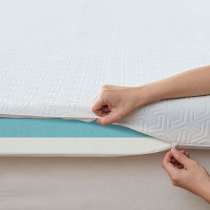 English Elm 4" Memory Foam Mattress Topper with 2" Temp-Responsive Foam & Support Layer, Removable Scotchgard Cover B03595127