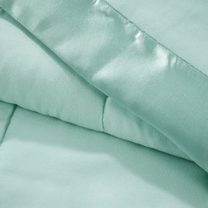 English Elm Lightweight Down Alternative Blanket with Satin Trim, Hypoallergenic OEKO‑TEX Twin, Moisture‑Wicking Comfort Seafoam 15.55 L x 12.8 W x 6.1 H B03598491