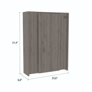 English Elm Canyon Light Gray 4-Door Pantry & Foldable Wall Table Kitchen Set — Space-Saving, Durable Storage Solution B062S00200