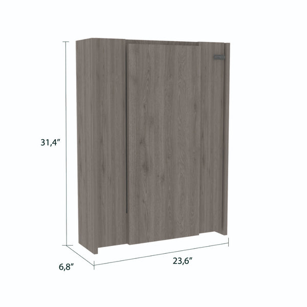 English Elm Canyon Light Gray 4-Door Pantry & Foldable Wall Table Kitchen Set — Space-Saving, Durable Storage Solution B062S00200