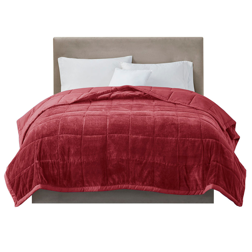 English Elm Reversible HeiQ Temperature-Regulating Plush to Microfiber Blanket, OEKO-TEX, All-Season Cozy Comfort Burgundy 16.54 L x 10.24 W x 10.24 H B03598536