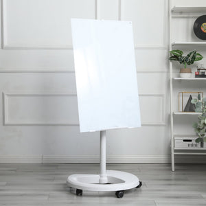 English Elm Removable Glass Whiteboard on Wheels Adjustable Tilt Magnetic Dry Erase Home Office W347103320