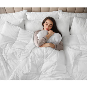 English Elm Cotton Down Alternative Comforter with 3M Thinsulate Featherless Insulation, Hypoallergenic Luxury White 22.05 L x 17.72 W x 7.09 H B03595044