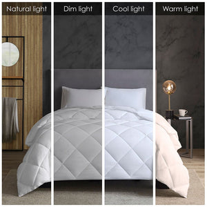 English Elm Cotton Down Alternative Comforter with 3M Thinsulate Featherless Insulation, 300TC Cotton Sateen Quilt White 22.05 L x 17.72 W x 7.87 H B03595045