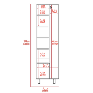 English Elm Crescent 7-Shelf 4-Door Kitchen Set with Island & Pantry, White/Light Oak, Spacious Prep and Storage (98) B062S00202