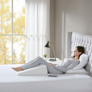 English Elm Wedge Memory Foam Bed Pillow 7" Gusset - OEKO-TEX, Washable Zip Cover, Pressure Relief Support B03595154