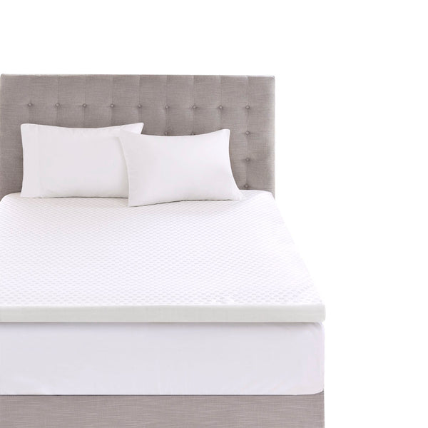 English Elm Hypoallergenic 3" Gel Memory Foam Topper with Cooling Cover, Breathable Hole-Punch Airflow Comfort White 22.44 L x 12.4 W x 12.4 H B03595139