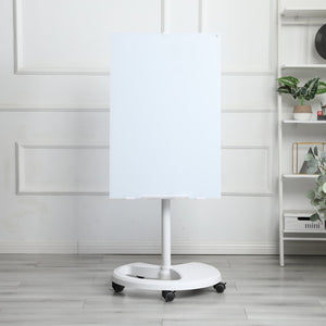 English Elm Removable Glass Whiteboard on Wheels Adjustable Tilt Magnetic Dry Erase Home Office W347103320