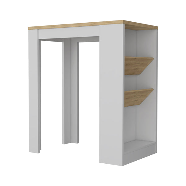 English Elm DeSoto Wine Storage Pedestal Kitchen Island with Dual Wine Racks, Lower Shelf & Durable Top Finish B062103262