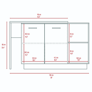 English Elm Dorchester White & Light Gray 2-Piece Kitchen Island and Pantry Set — 6 Doors, 6 Shelves, Prep Space B062S00205