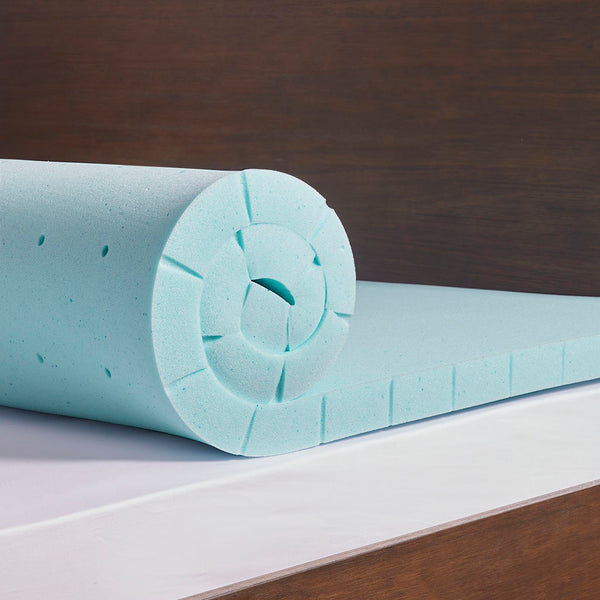 English Elm All Season Reversible Hypoallergenic Cooling Mattress Topper with Gel Memory Foam, Breathable Airflow Technology White 22.44 L x 9.84 W x 9.84 H B03595133