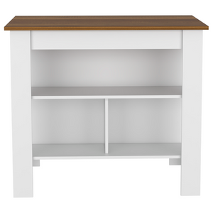 English Elm Sierra Modern 7-Shelf 4-Door Kitchen Set with Island & Wall Cabinet in White Walnut — Stylish Storage Bliss B062S00194