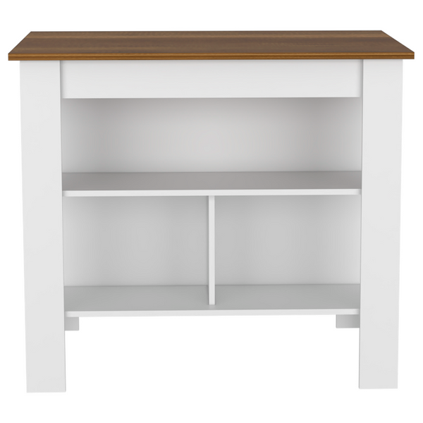 English Elm Sierra Modern 7-Shelf 4-Door Kitchen Set with Island & Wall Cabinet in White Walnut — Stylish Storage Bliss B062S00194