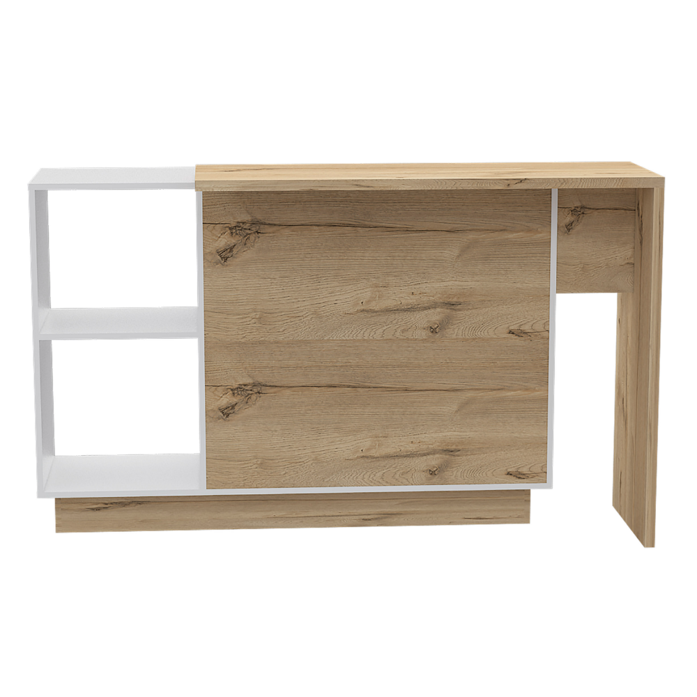 English Elm Dorchester White & Light Gray 2-Piece Kitchen Island and Pantry Set — 6 Doors, 6 Shelves, Prep Space B062S00205