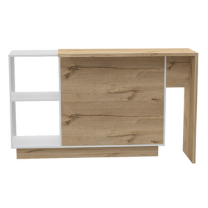 English Elm Dorchester White & Light Gray 2-Piece Kitchen Island and Pantry Set — 6 Doors, 6 Shelves, Prep Space B062S00205