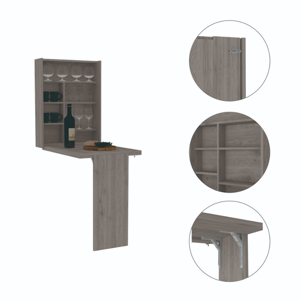 English Elm Wilmington Kitchen Island & Foldable Table Set in White‑Light Oak Finish, 10 Shelves for Stylish Storage B062S00198