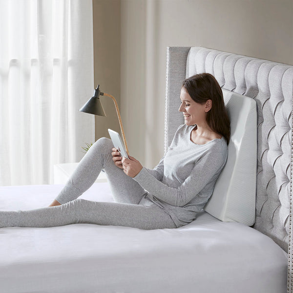 English Elm Wedge Memory Foam Bed Pillow 7" Gusset - OEKO-TEX, Washable Zip Cover, Pressure Relief Support B03595154
