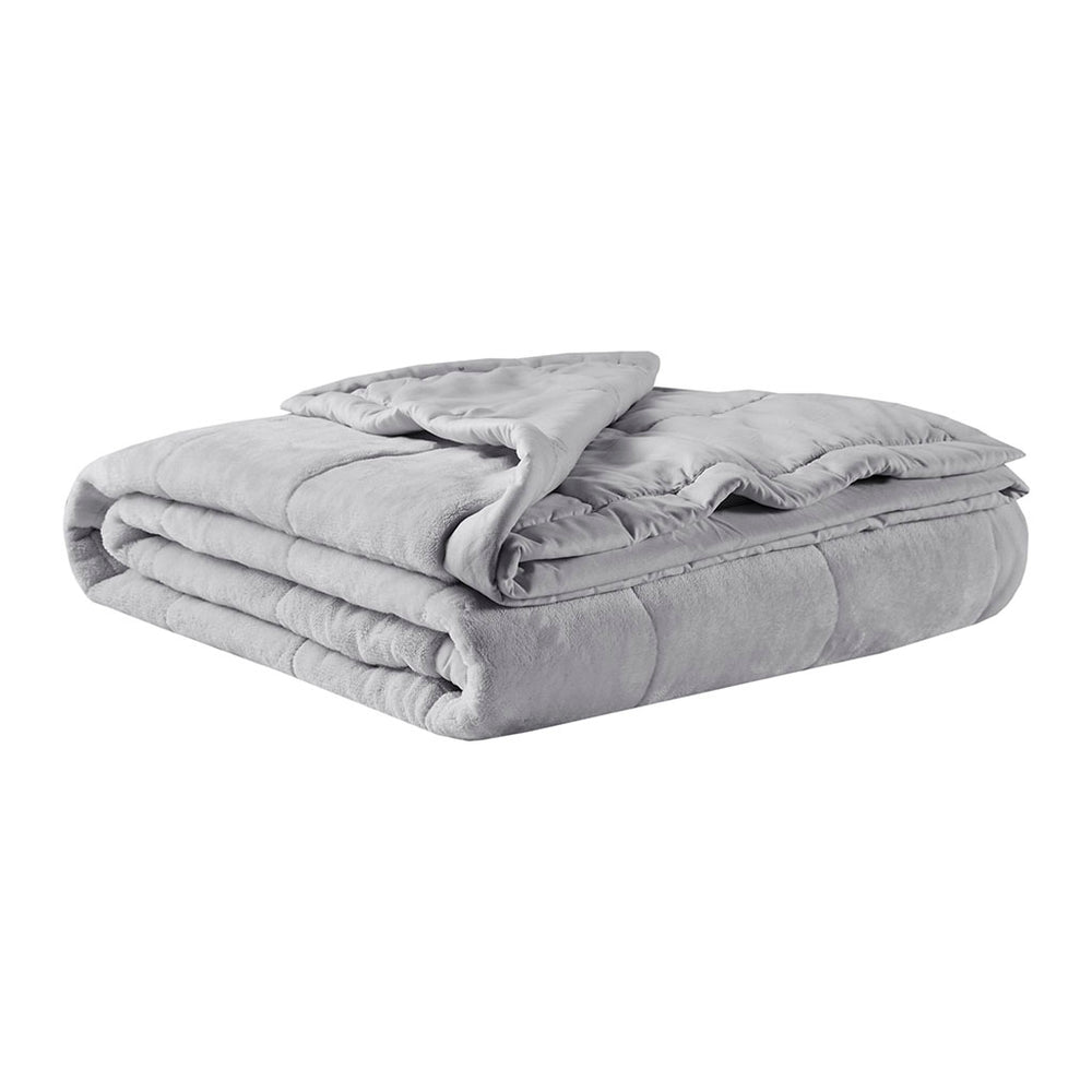 English Elm Reversible plush-to-microfiber blanket with HeiQ temperature regulation, OEKO-TEX, king 108"x90" Grey 18.11 L x 15.75 W x 6.3 H B03598510