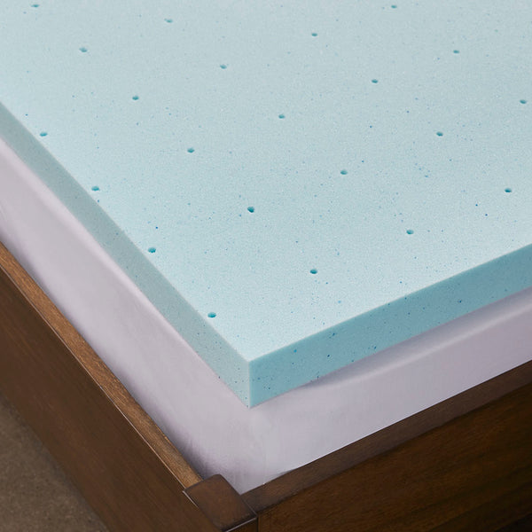 English Elm All Season Reversible Hypoallergenic Cooling Mattress Topper with Gel Memory Foam, Breathable Airflow Technology White 22.44 L x 9.84 W x 9.84 H B03595133