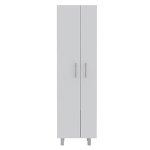 English Elm Crescent 7-Shelf 4-Door Kitchen Set with Island & Pantry, White/Light Oak, Spacious Prep and Storage (98) B062S00202