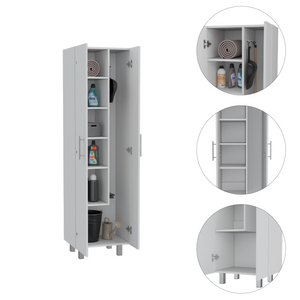 English Elm Hayne White-Walnut 2-Piece Kitchen Set with Island & Pantry, 9 Shelves, Ergonomic Storage Solution B062S00209