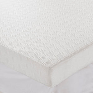 English Elm 4" Memory Foam Mattress Topper with Cooling Temperature-Responsive Foam, Anti-Slip Cover, Plush Support White 22.44 L x 20.67 W x 20.67 H B03595130