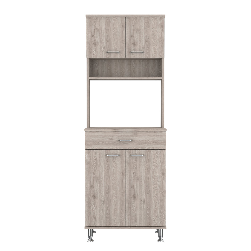 English Elm Canyon Light Gray 4-Door Pantry & Foldable Wall Table Kitchen Set — Space-Saving, Durable Storage Solution B062S00200