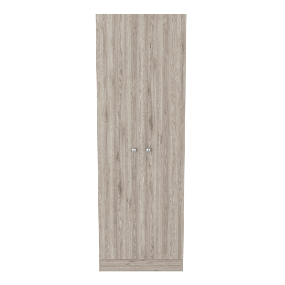English Elm Roblar 2-Piece Kitchen Island & Pantry Set in White/Light Gray – Dual Prep Tops, 8 Shelves, Sturdy Storage B062S00196