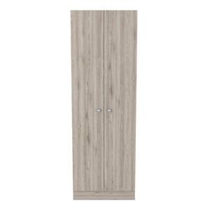 English Elm Roblar 2-Piece Kitchen Island & Pantry Set in White/Light Gray – Dual Prep Tops, 8 Shelves, Sturdy Storage B062S00196