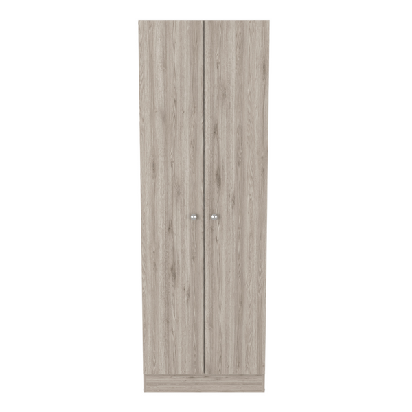 English Elm Roblar 2-Piece Kitchen Island & Pantry Set in White/Light Gray – Dual Prep Tops, 8 Shelves, Sturdy Storage B062S00196