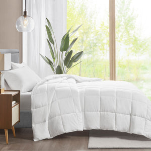 English Elm Cotton Down Alternative Comforter with 3M Thinsulate Featherless Insulation, Hypoallergenic Luxury White 22.05 L x 17.72 W x 7.09 H B03595044