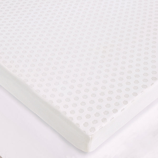 English Elm Hypoallergenic 3" Gel Memory Foam Topper with Cooling Cover, Breathable Hole-Punch Airflow Comfort White 22.44 L x 12.4 W x 12.4 H B03595139