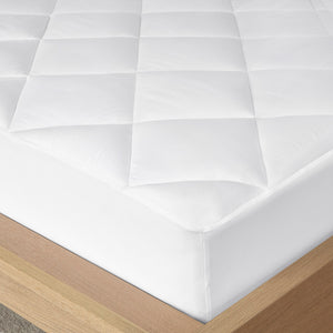 English Elm 300 Down Alternative Diamond Quilted Mattress Pad – 300TC Cotton Sateen, Waterproof, Deep Pocket Fit White 16.14 L x 7.48 W x 7.09 H B03595081