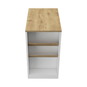 English Elm DeSoto Wine Storage Pedestal Kitchen Island with Dual Wine Racks, Lower Shelf & Durable Top Finish B062103262