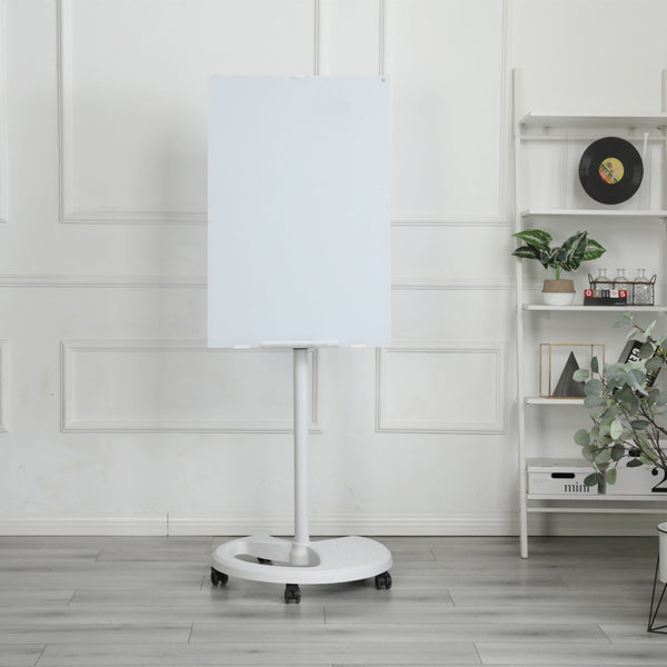 English Elm Removable Glass Whiteboard on Wheels Adjustable Tilt Magnetic Dry Erase Home Office W347103320