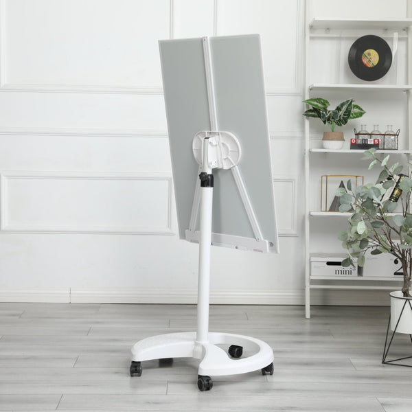English Elm Removable Glass Whiteboard on Wheels Adjustable Tilt Magnetic Dry Erase Home Office W347103320