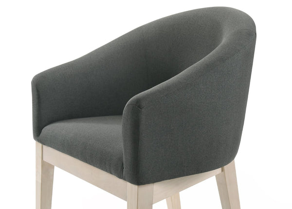 English Elm Neroli Barrel Accent Chairs Set of 2 Gray Upholstered with Oak Legs for Living Room B061110740