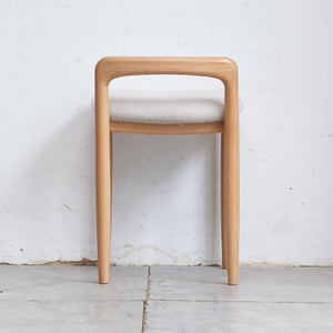 English Elm Natural Beech Wood Compact Vanity Stool Solid Grain Frame for Bedroom or Dining W128384022