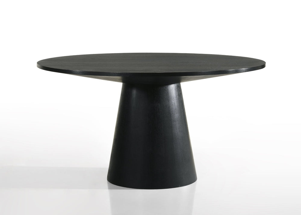 English Elm Jasper 59 Inch Round Pedestal Dining Table Seats Eight in Rich Ebony Wood Grain B061S00674