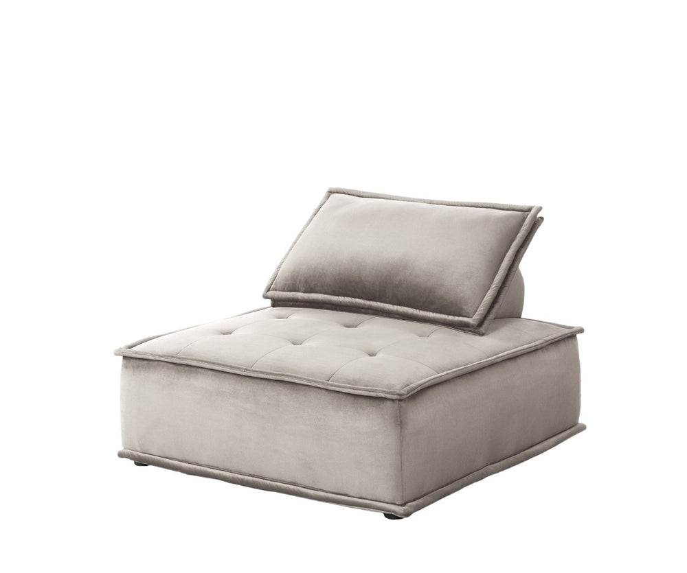 English Elm Anna Wide Velvet Lounge Chair with Channel Tufting for Modern Living Spaces B061110688