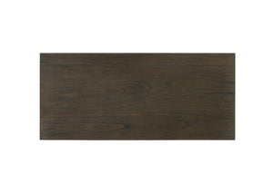 English Elm Bistro Extendable Walnut Dining Table with Distressed Wood Grain and Vintage Appeal B061S00683