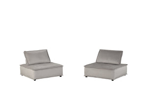 English Elm Anna Velvet Tufted Armless Lounge Chair Set of 2 for Modern Living Rooms B061S00703